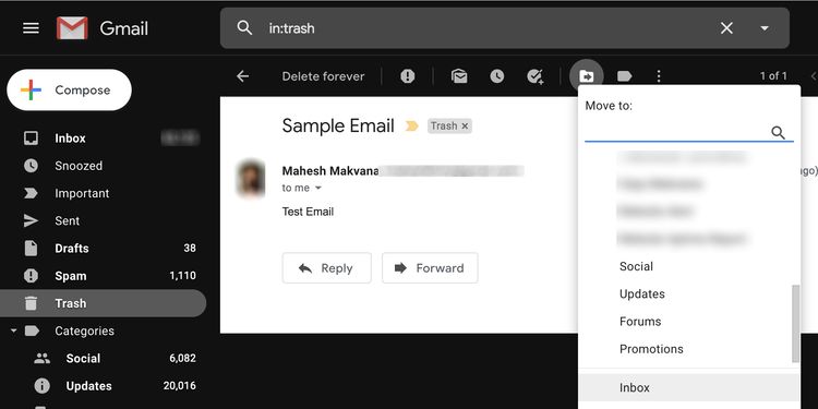 نحوه بازیابی ایمیل های حذف شده از جیمیل